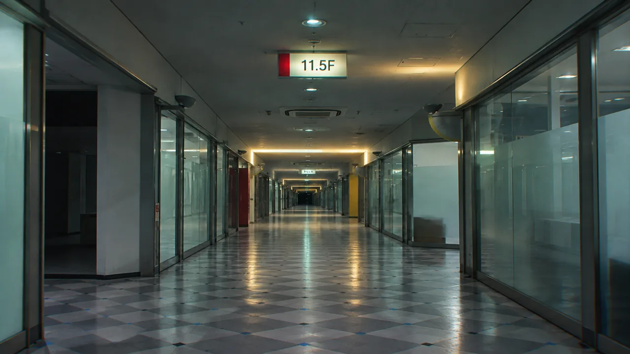FLOOR 11.5のコンセプト画像。薄暗い通路が奥へ続いています。